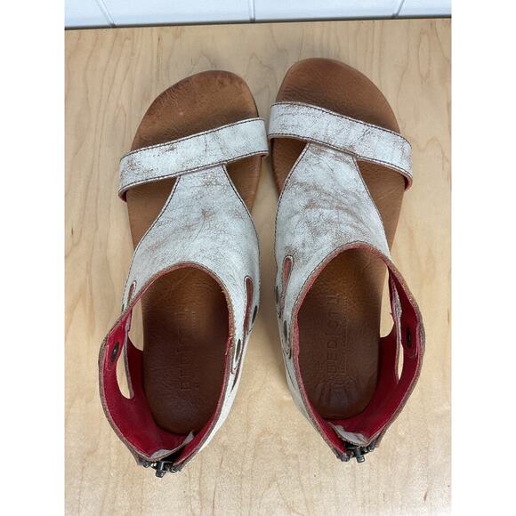 Bed Stu Women's Soto Cut Out Sandal T-Strap Flat Zipper Back Sandal Size 7.5 - Picture 7 of 10